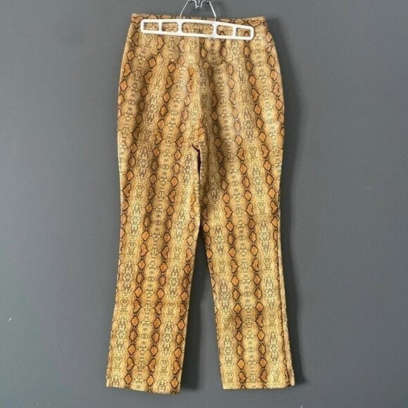 Free People Cowgirl Core Faux Leather Pants Snakeskin Zip Details Western - Picture 4 of 14